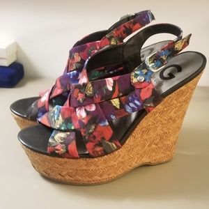 G by Guess Floral Wedges
